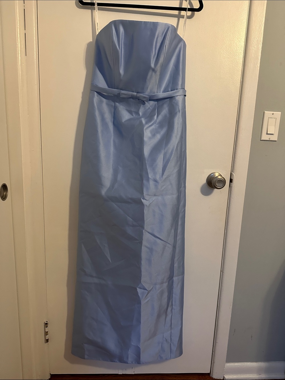 Dessy NWT- Strapless Light Blue Evening Gown